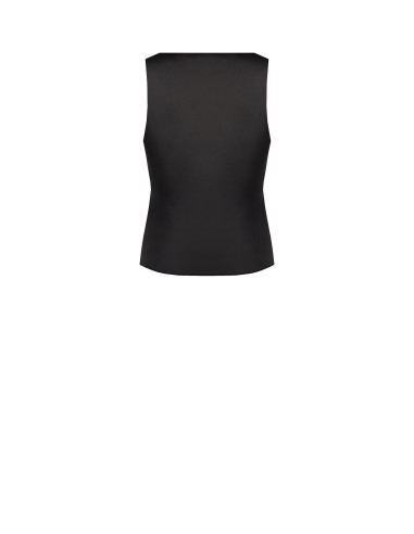 Getailleerde top van satijnlook, 2-delig, met kanten detail Rinascimento