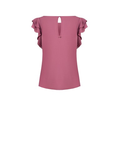 Vloeiende blouse van mat satijn met volantmouwen Rinascimento