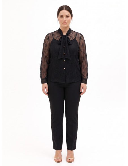 Set van een curvy top en kanten blouse met strik Rinascimento Curvy