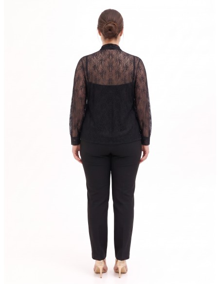 Set van een curvy top en kanten blouse met strik Rinascimento Curvy
