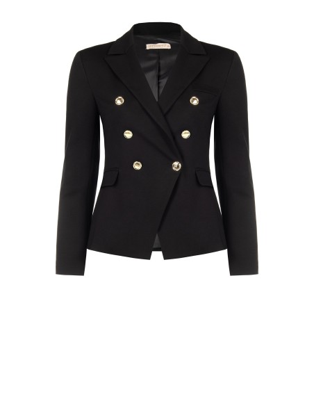 Getailleerde curvy blazerjas met dubbele rij knopen van Rinascimento Curvy