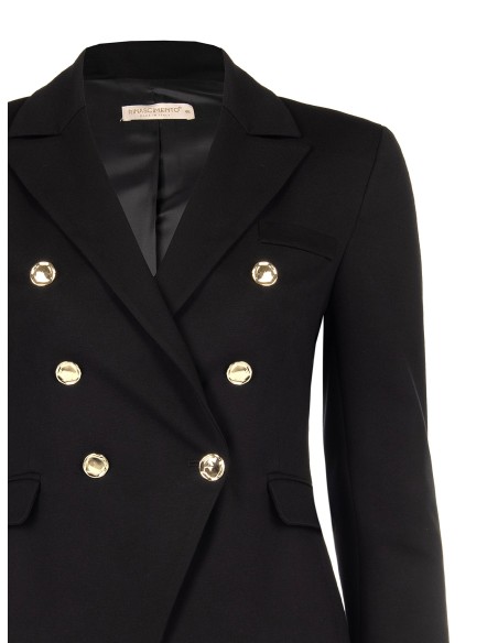 Getailleerde curvy blazerjas met dubbele rij knopen van Rinascimento Curvy
