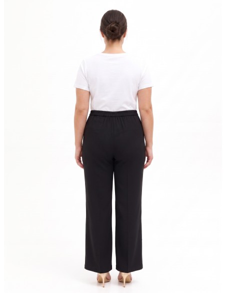 Curvy palazzo-broek van cadistof met elastiek aan de achterkant – Rinascimento Curvy