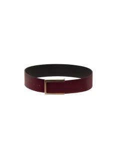 Hoge riem van glad echt leer met gesp met logo Rinascimento