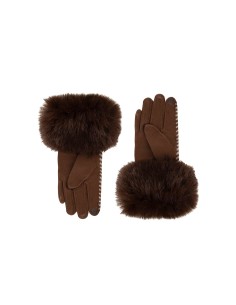 Handschoenen van warme stof met dwarsstrepen en manchetten van imitatiebont – Rinascimento 2