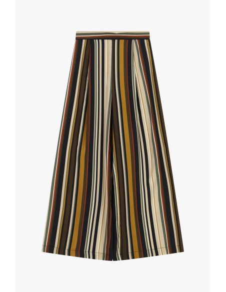 Dixie Palazzo-broek met veelkleurige strepen en hoge taille