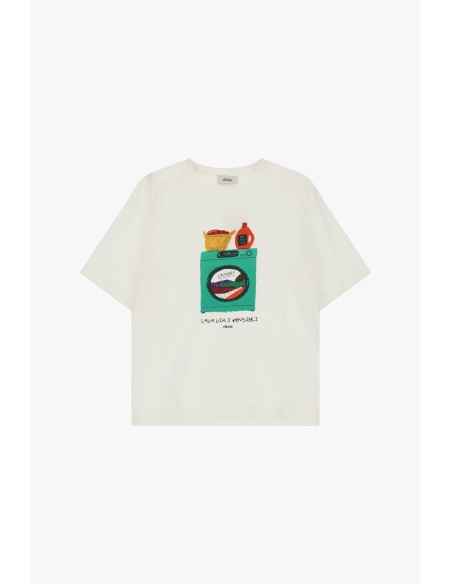 T-shirt met korte mouwen en wasmachineprint Relax Dixie