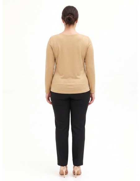 Aansluitende curvy-top van lurex met glanseffect en ronde hals van Rinascimento Curvy