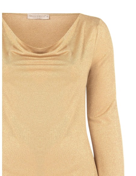 Aansluitende curvy-top van lurex met glanseffect en ronde hals van Rinascimento Curvy