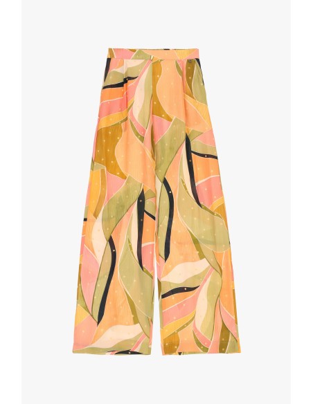 Dixie Palazzo-broek met abstracte print en wijde pijpen