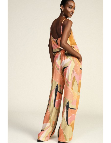 Dixie Palazzo-broek met abstracte print en wijde pijpen