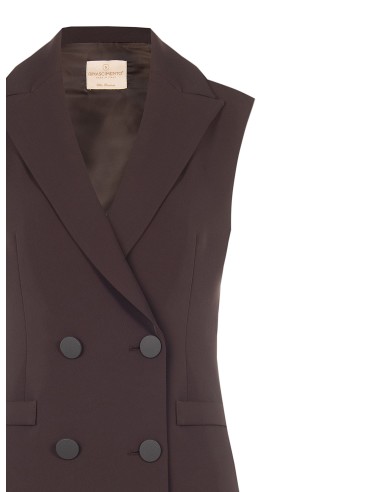 Getailleerd gilet met dubbele rij knopen van Cadi-stof Rinascimento