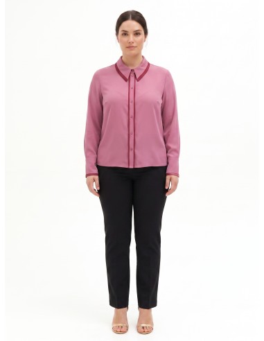 Curvy overhemd van mat satijn met contrasterende details van Rinascimento Curvy