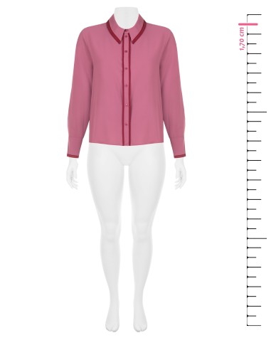 Curvy overhemd van mat satijn met contrasterende details van Rinascimento Curvy