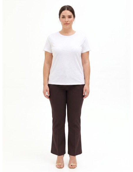 Curvy-pantalon met uitlopende pijpen van technische stof – Rinascimento Curvy