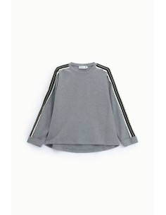 Sweater met ronde hals en strepen op de mouwen alstublieft 2