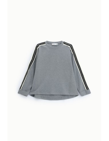 Sweater met ronde hals en strepen op de mouwen alstublieft