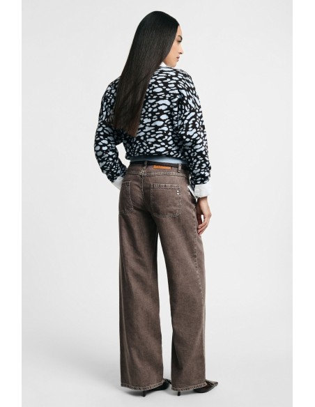 Palazzo-jeans met rechte pijpen en wassing Please