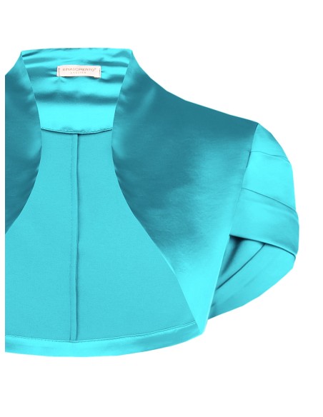 Rinascimento satijnen bolero-schoudercover met gekruiste mouwen