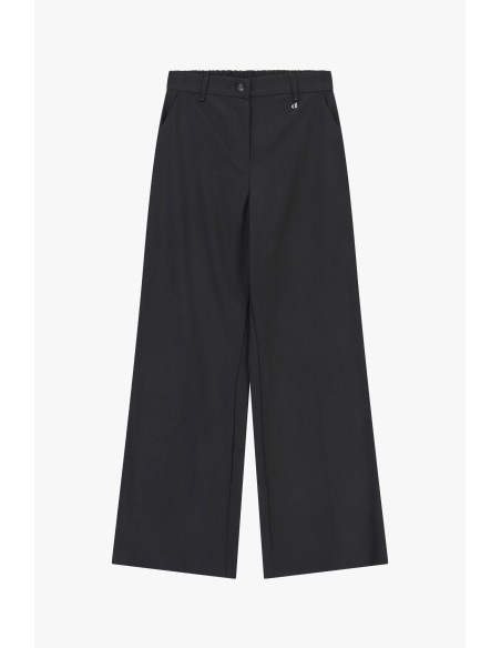 Palazzo-broek met zijzakken en riemlussen Dixie