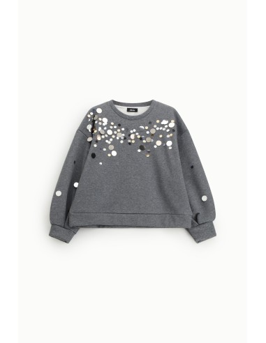 Ruime sweater met ronde spiegelapplicaties van Dixie