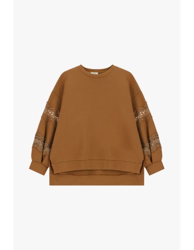 Ruime sweater met kanten inzetstukken op de mouwen Dixie