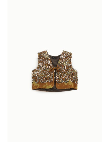 Kort gilet met paillettenmotief en sluiting met striklint Dixie