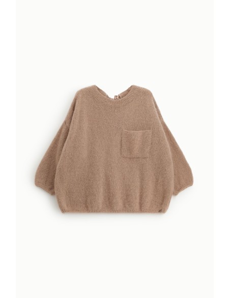 Oversized trui met zak en strik aan de achterkant Dixie