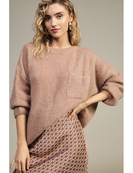 Oversized trui met zak en strik aan de achterkant Dixie