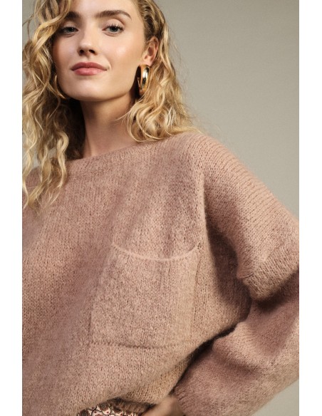 Oversized trui met zak en strik aan de achterkant Dixie