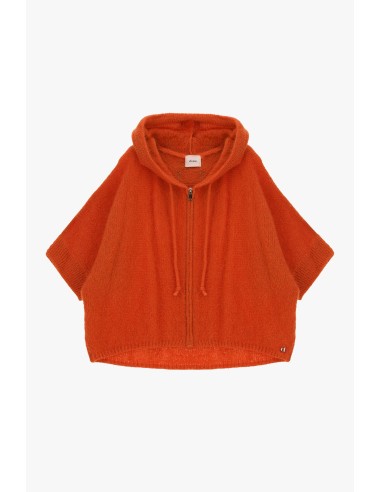 Dixie hoodie met rits en korte mouwen