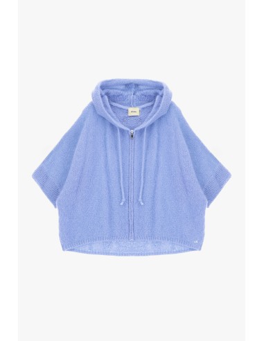 Dixie hoodie met rits en korte mouwen