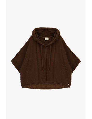 Dixie hoodie met rits en korte mouwen
