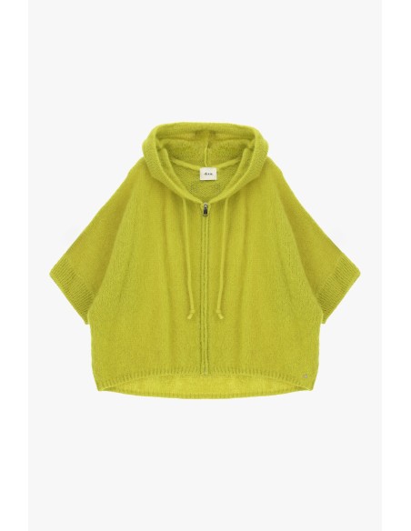 Dixie hoodie met rits en korte mouwen