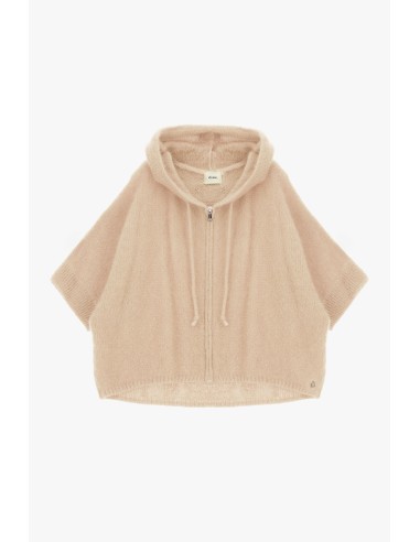 Dixie hoodie met rits en korte mouwen