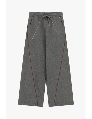 Palazzo-broek met contrasterende details en trekkoord Dixie