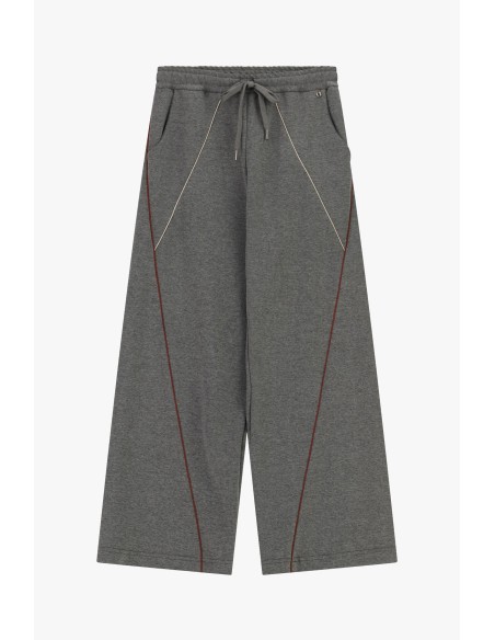 Palazzo-broek met contrasterende details en trekkoord Dixie