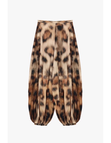 Dixie Palazzo-broek met luipaardprint en elastische zoom