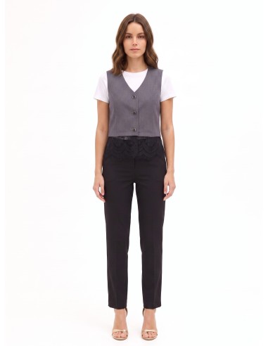Ruim gilet met kanten rand Rinascimento