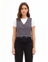 Ruim gilet met kanten rand Rinascimento