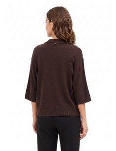 Lichte oversized polotrui van viscosemix met 3/4-mouwen Rinascimento 2
