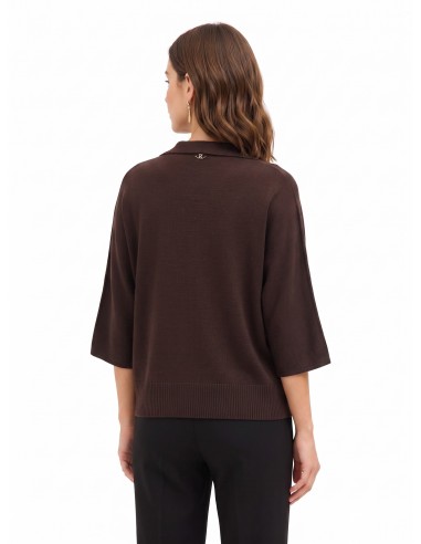 Lichte oversized polotrui van viscosemix met 3/4-mouwen Rinascimento