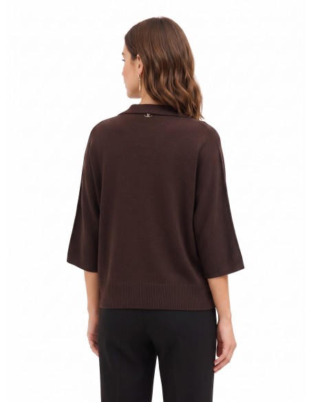 Lichte oversized polotrui van viscosemix met 3/4-mouwen Rinascimento