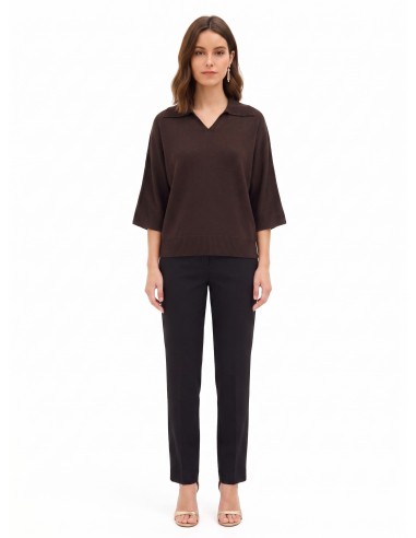 Lichte oversized polotrui van viscosemix met 3/4-mouwen Rinascimento