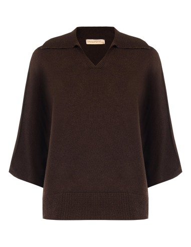 Lichte oversized polotrui van viscosemix met 3/4-mouwen Rinascimento