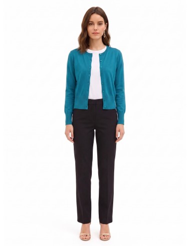 Rinascimento cardigan met ronde hals en ton-sur-ton knopen