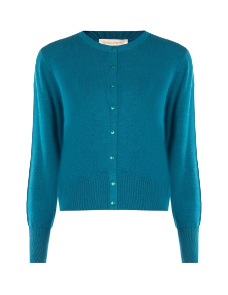 Rinascimento cardigan met ronde hals en ton-sur-ton knopen