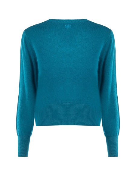 Rinascimento cardigan met ronde hals en ton-sur-ton knopen