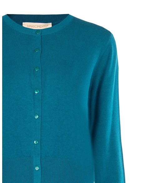 Rinascimento cardigan met ronde hals en ton-sur-ton knopen