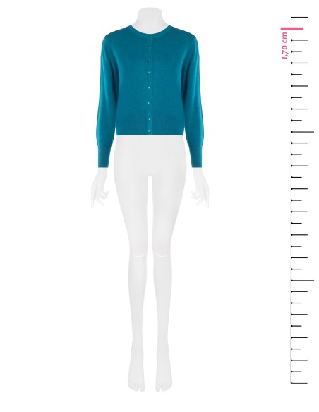 Rinascimento cardigan met ronde hals en ton-sur-ton knopen